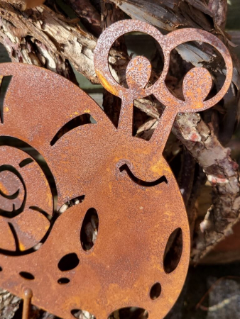 Preview: Edelrost Schnecke Luca zum Stecken