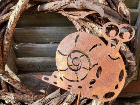 Preview: Edelrost Schnecke Luca zum Stecken