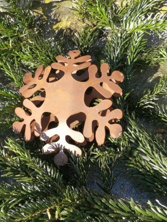 Edelrost Schneeflocke gebogen 3, 3D
