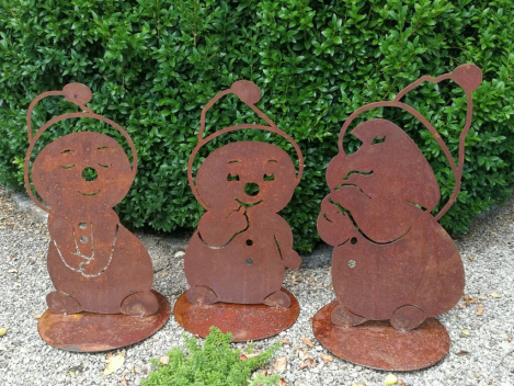 Preview: Edelrost Schneemann Olaf (Hände verschränkt)