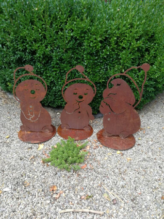 Preview: Edelrost Schneemann Olaf (Hände verschränkt)