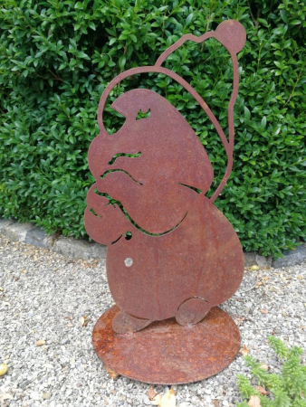 Preview: Edelrost Schneemann Olaf (Hände verschränkt)