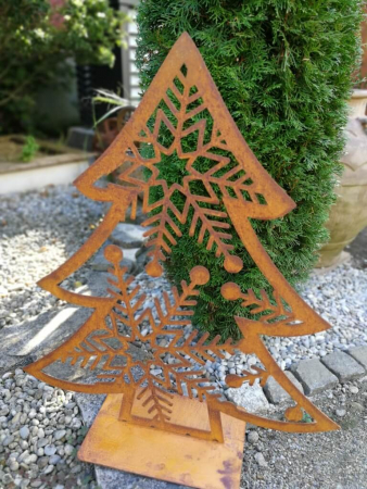 Weihnachtliche Edelrost Dekoration aus Metall und Glas - Angels Garden  Dekoshop