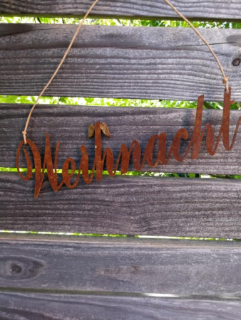 Edelrost Schriftzug Weihnacht