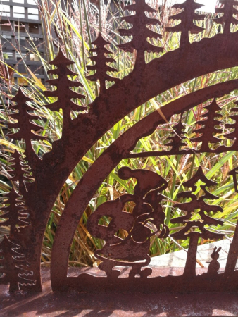 Preview: Edelrost Schwibbogen Winterlandschaft