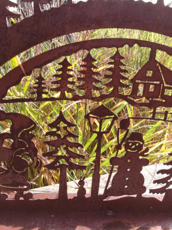 Preview: Edelrost Schwibbogen Winterlandschaft