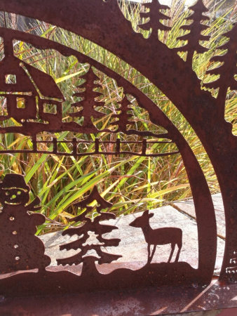 Preview: Edelrost Schwibbogen Winterlandschaft