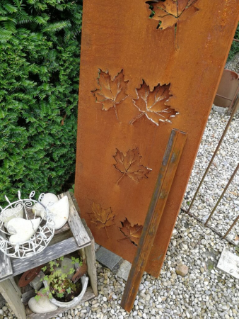 Edelrost Paravent Ahornblätter