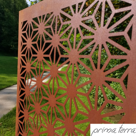 Preview: Edelrost Sichtschutzwand Asanoha Prima Terra