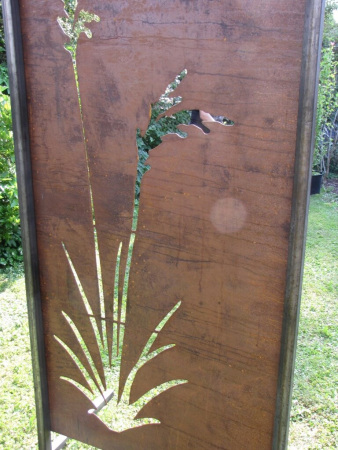 Edelrost Sichtschutzwand Gräser 1