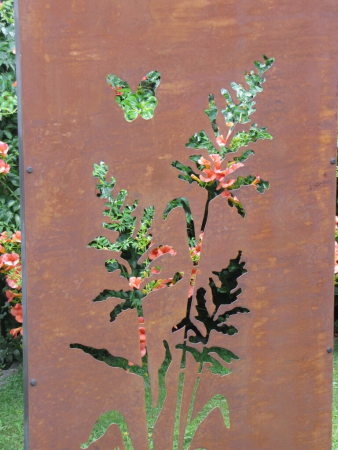 Edelrost Sichtschutzwand Gräser 3