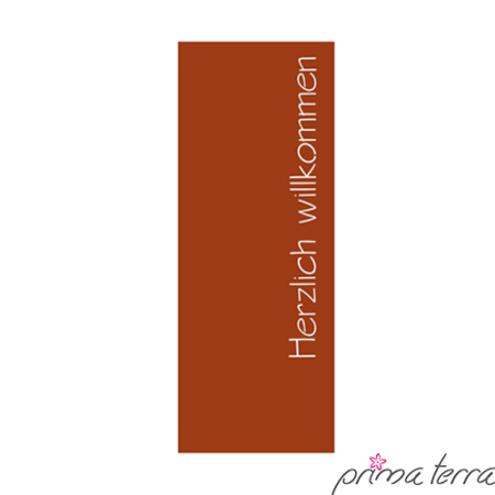 Preview: Edelrost Sichtschutzwand Herzlich Willkommen Prima Terra
