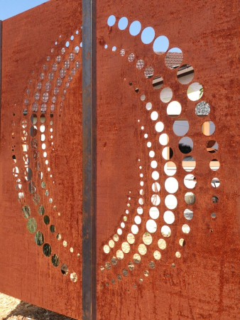 Edelrost Sichtschutzwand Kreise, 2-teilig