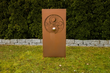 Edelrost Sichtschutzwand Yin & Yang