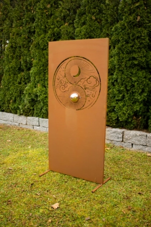 Edelrost Sichtschutzwand Yin & Yang