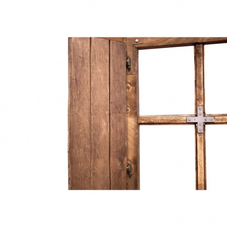 Edelrost Sichtschutzwand Fenster mit Holzläden ohne Motiv