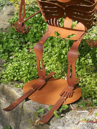 Preview: Edelrost Skelett Skifahrer