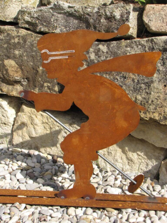 Preview: Edelrost Skifahrer, 3 Größen