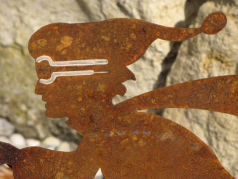 Preview: Edelrost Skifahrer, 3 Größen