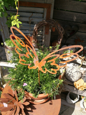 Edelrost Gartenstecker Skizzenflügel