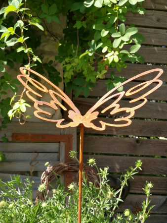 Edelrost Gartenstecker Skizzenflügel