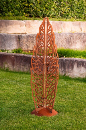 Edelrost Skulptur Lichtergarten inkl. LED Solar Beleuchtung