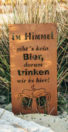 Edelrost Schild Bier im Himmel