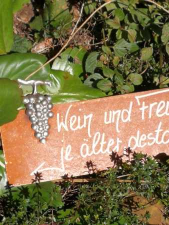 Edelrost Spruchschild Wein und Freunde