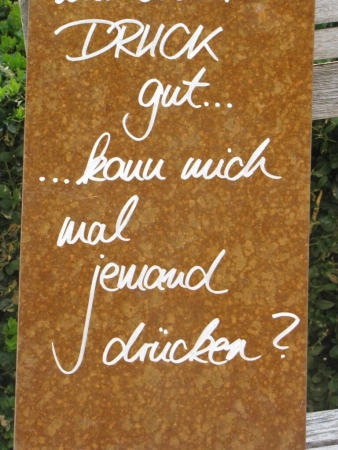 Edelrost Schild mit Herz drück mich
