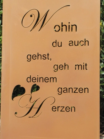 Edelrost Gedichttafel Herz 40 cm