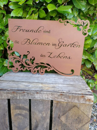 Edelrost Gedichttafel Freunde