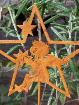 Mini Stecker Stern mit Engel, Stern