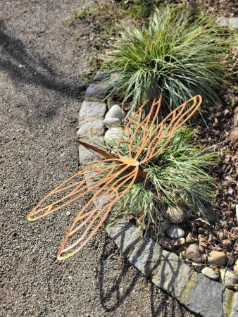 Preview: Edelrost Gartenstecker Libelle, groß