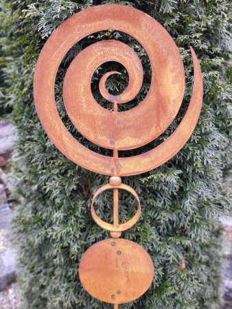 Edelrost Gartenstecker Schnecke, dick