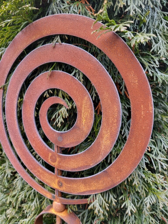 Edelrost Gartenstecker Schnecke, dünn