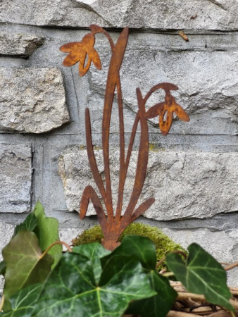 Edelrost Topfstecker Schneeglöckchen