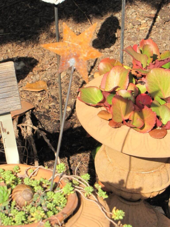 Preview: Edelrost Gartenstecker Stern, klein