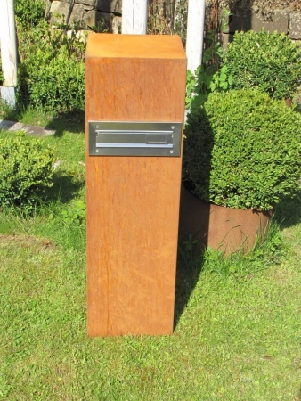 Edelrost Dekosäule Briefkasten