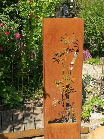 2 Metall Hänger Büte 8 cm  Rostoptik Fensterschmuck Gartendekoration 
