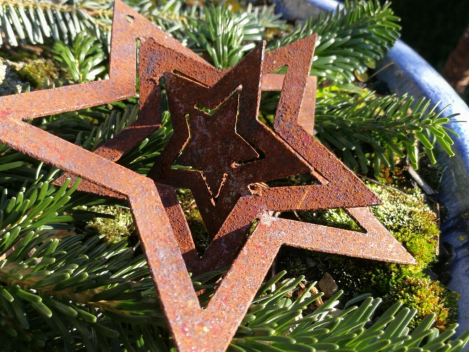 Preview: Edelrost Stern zum Drehen 27 cm