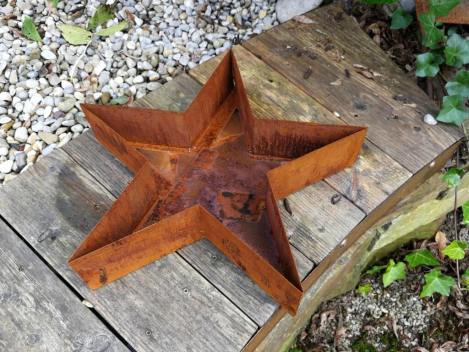 Preview: Edelrost Sternenschale, ohne Rand