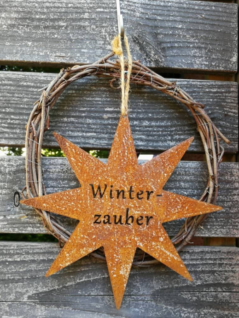 Edelrost Stern Winterzauber, zum Hängen