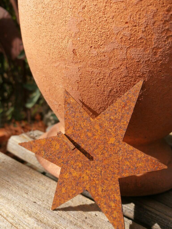 Preview: Edelrost Stern für Windlicht mit Einhänger