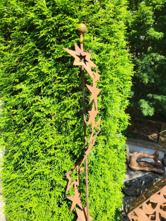 Edelrost Gartenstecker Sternenband 150 cm