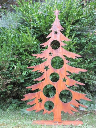 Edelrost Dekotanne für Christbaumkugeln