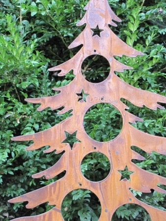 Edelrost Dekotanne für Christbaumkugeln