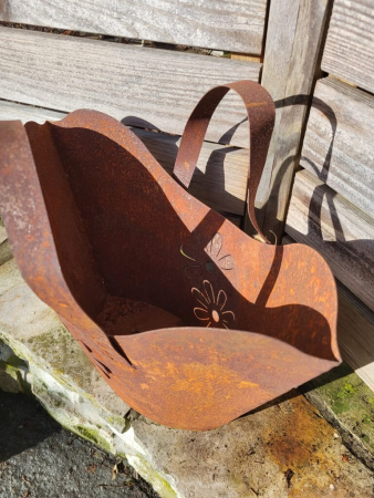 Preview: Edelrost Handtasche zum Bepflanzen