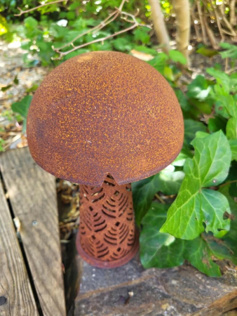 Edelrost Teelichthalter Pilz, klein