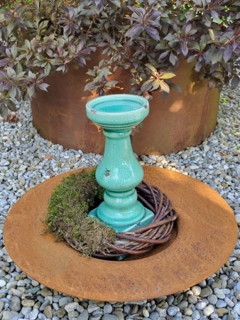 Edelrost Schale / Teller, rund