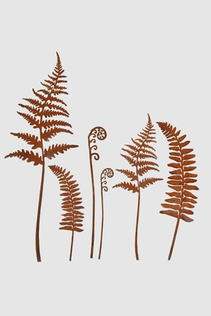 Preview: Edelrost Topfstecker Farne Meda, 6er-Set